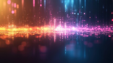 Aufkleber - A vibrant, colorful digital abstract background featuring glowing lines and patterns, evoking a sense of energy and movement.