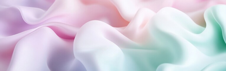 Poster - Soft pastel waves of baby pink and lavender create a soothing visual texture for calming spaces