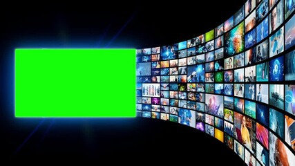 Aufkleber - 映像、画像、動画、コンテンツ、作品、ミュージアム、画面、アート、クロマキー合成、グリーンスクリーン、はめ込み合成、ビジネス、ネットワーク、サイバー、バーチャル、VR、グローバル、シアター、映画、ドラマ、映画館、美術館、テクノロジー、スクリーン、ニュース、SNS、拡散、氾濫、情報、放送、報道、社会、OSINT、AI、生成、データ、DX、IT、イメージ、コンセプト、飛び出す、モニター、科学、研究、開発