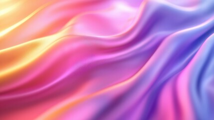 Poster - A vibrant, flowing fabric with a gradient of pink, purple, and orange hues, creating a soft and dreamy visual effect.