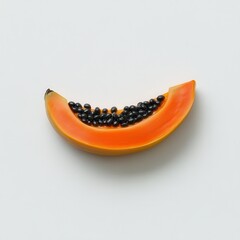 Poster - Fresh papaya slice displays vibrant color and texture, highlighting natural sweetness and tropical appeal