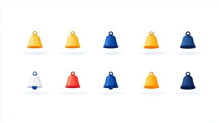 Poster - Set of Various Notification Bell Icons with Alert Marks for Alerts and Alerts