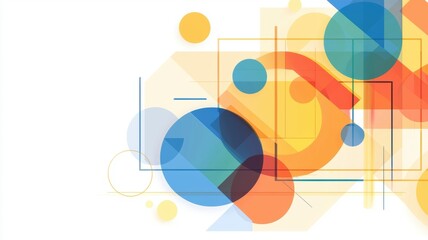 Poster - Dynamic Minimalist Geometric Pattern with Colorful Lines and Shapes
