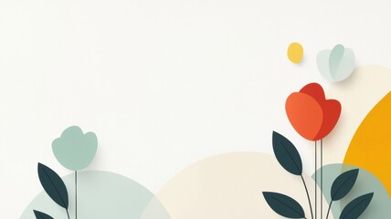 Poster - Decorative Art Elements Featuring Bold and Thin Line Floral Design