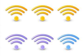 Poster - Colorful WiFi Signal Icons Representing Internet Connectivity and Signal Strength