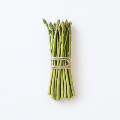 Poster - Freshly tied bunch of green asparagus spears ready for culinary preparation and flavorful dishes