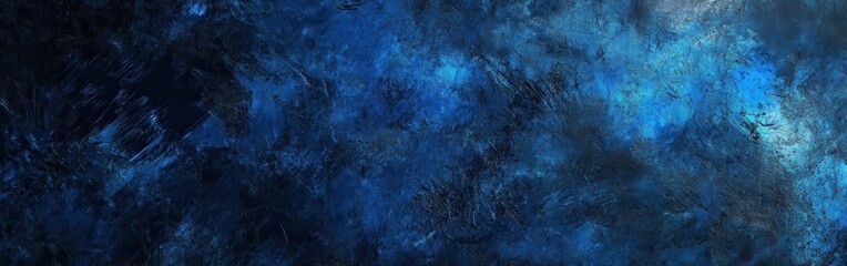 Poster - Distressed metal texture in deep blue shades capturing a rugged, industrial aesthetic