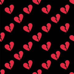 Poster - Broken Heart seamless pattern vector heartbreak background