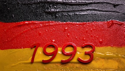 Canvas Print - Germany Flag Colors with 1993 Imprint on Canvas