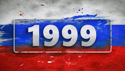 Poster - Artistic Representation of 1999 with Russian Flag Colors