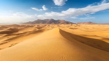 Poster - Breathtaking aerial top down perspective showcasing the mesmerizing patterns and textures of vast sprawling desert dunes  The serene and minimalist landscape creates a sense of tranquility and endless