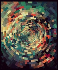 Poster - colorful abstract circle design with geometric shapes and patterns