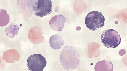Aufkleber - Soft lavender pencil strokes create a whimsical pattern of circular spots on a textured linen background