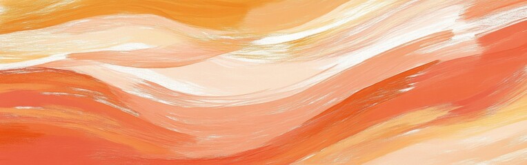Poster - Fluid coral hues flow seamlessly with smooth pencil strokes creating a vivid abstract artwork displaying warmth and energy