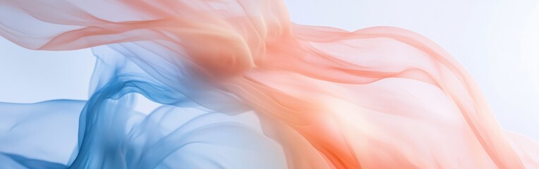Poster - Soft peach and blue haze creating an ethereal atmosphere in a minimalist setting during daylight