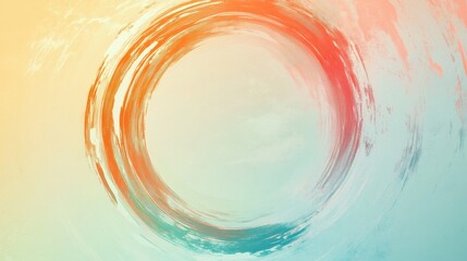 Aufkleber - Gradient of elegant pencil strokes creating a circular pattern with soft hues blending together from orange to teal
