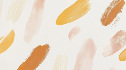 Poster - Soft abstract composition with gentle strokes of white, beige, and warm hues creating an inviting visual experience