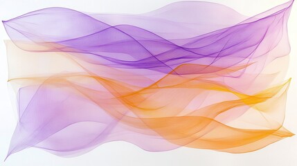 Poster - Colorful abstract pencil strokes create a harmonious blend of translucent hues in purple and orange, enhancing the visual composition