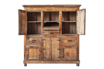 Rustic Farmhouse Cupboard for Decor on transparent background