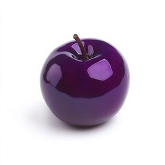 Aufkleber - Vibrant purple plum with a glossy surface resting on a clean white background under soft lighting
