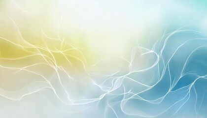 Poster - ethereal flowing abstract waves with soft blue and golden hues, delicate line texture, perfect for background and digital art

