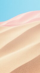 Poster - Soothing gradient background transitioning from soft pink to calming blue over gentle sand dunes
