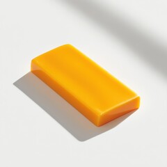 Poster - Slice of sharp cheddar cheese on a light surface showcasing vibrant yellow color
