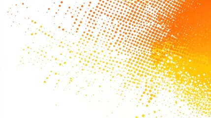 Fototapete - Vibrant halftone pattern showcasing radiant shades of orange and yellow blending smoothly on a white background