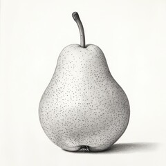 Poster - Smoothly shaded pear illustration showcasing detailed textures and form in a minimalist style