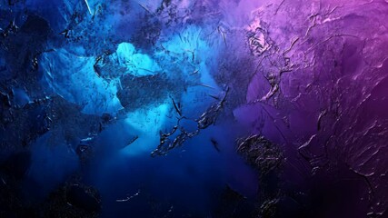 Poster - Dynamic transformation of abstract blue and purple textures in motion
