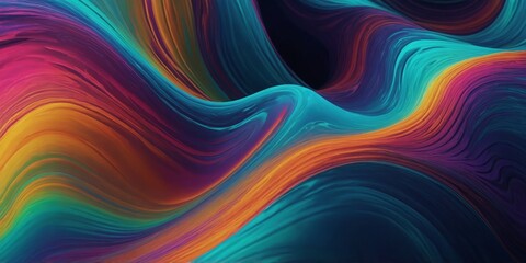 Poster - Abstract colorful wave patterns in vibrant hues flowing seamlessly across the canvas