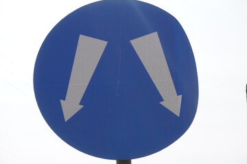 Traffic sign indicating the left right movement