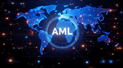 Poster - Global AML Compliance: A Modern Digital World Map