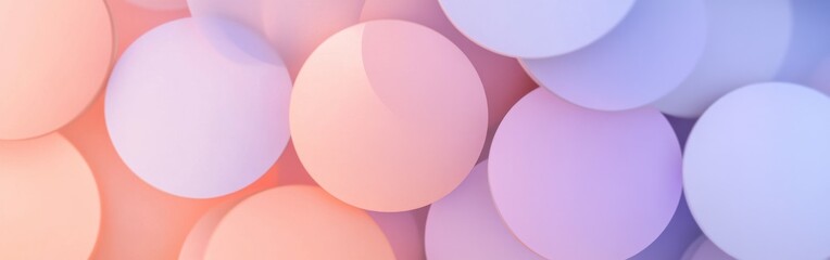 Aufkleber - Soft overlapping circles in pastel coral and lavender create a calming visual effect in a serene setting
