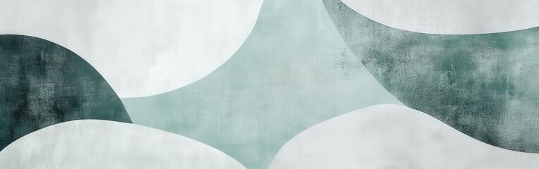 Aufkleber - Smooth pencil strokes create a serene abstract landscape in muted mint tones
