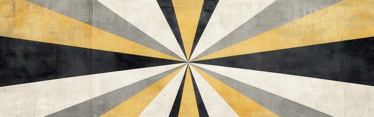 Aufkleber - Radiating strokes in amber and gray create a warm and striking minimalist pattern for modern decor