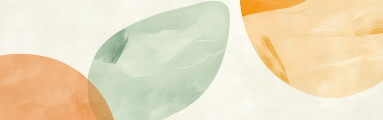 Poster - Minimalist pencil strokes create serene half-circles against a soft background with earthy tones