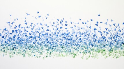 Poster - Elegant gradient blue artwork showcasing intricate pencil strokes blending shades of blue and green