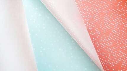Poster - Elegant pastel coral and mint dashed patterns create a soft, inviting atmosphere in modern decor and design themes