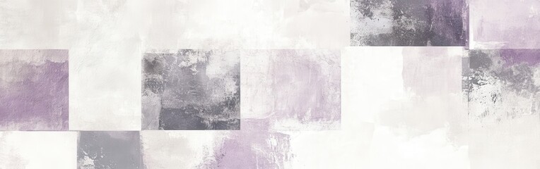 Poster - Elegant pastel lavender and gray fragmented design with soft tones and textures in a modern abstract composition