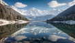 © hwsky - Serene Lake with Reflections of Snow-Capped Mountains