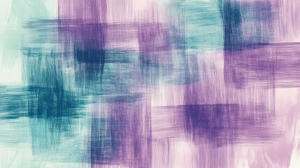 Poster - Exploring abstract pencil strokes creating muted grid patterns in soft hues of purple and teal