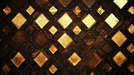 Poster - Elegant pattern of brown and gold geometric shapes creates a stunning background design in contemporary decor