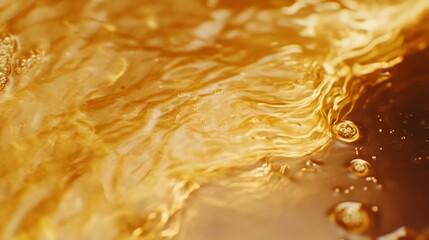 Poster - golden brown liquid flows gracefully against a beautiful brown and gold textured backdrop, creating 