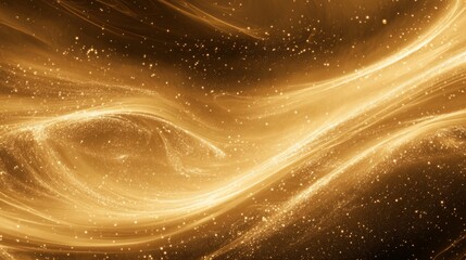 Poster - Golden swirl of sparkling elements over rich brown backdrop captures the essence of elegance and luxury