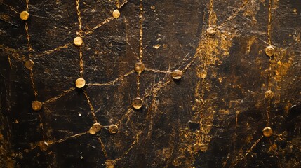 Poster - Detailed abstract texture featuring brown and gold elements with a striking background