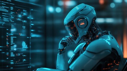 Poster - robo-advisors collaborate to optimize investment strategies in a futuristic financial environment