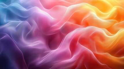 Poster - abstract colorful background with soft lines in rainbow colors