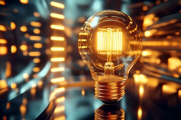 Poster - Light bulb and data composition. 