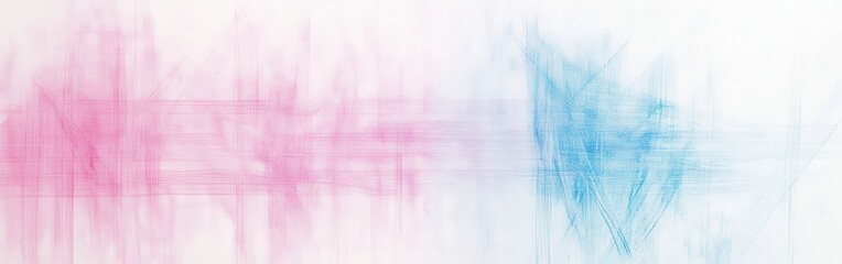 Poster - Soft pencil strokes create a pastel pink and blue grid pattern in a calming design